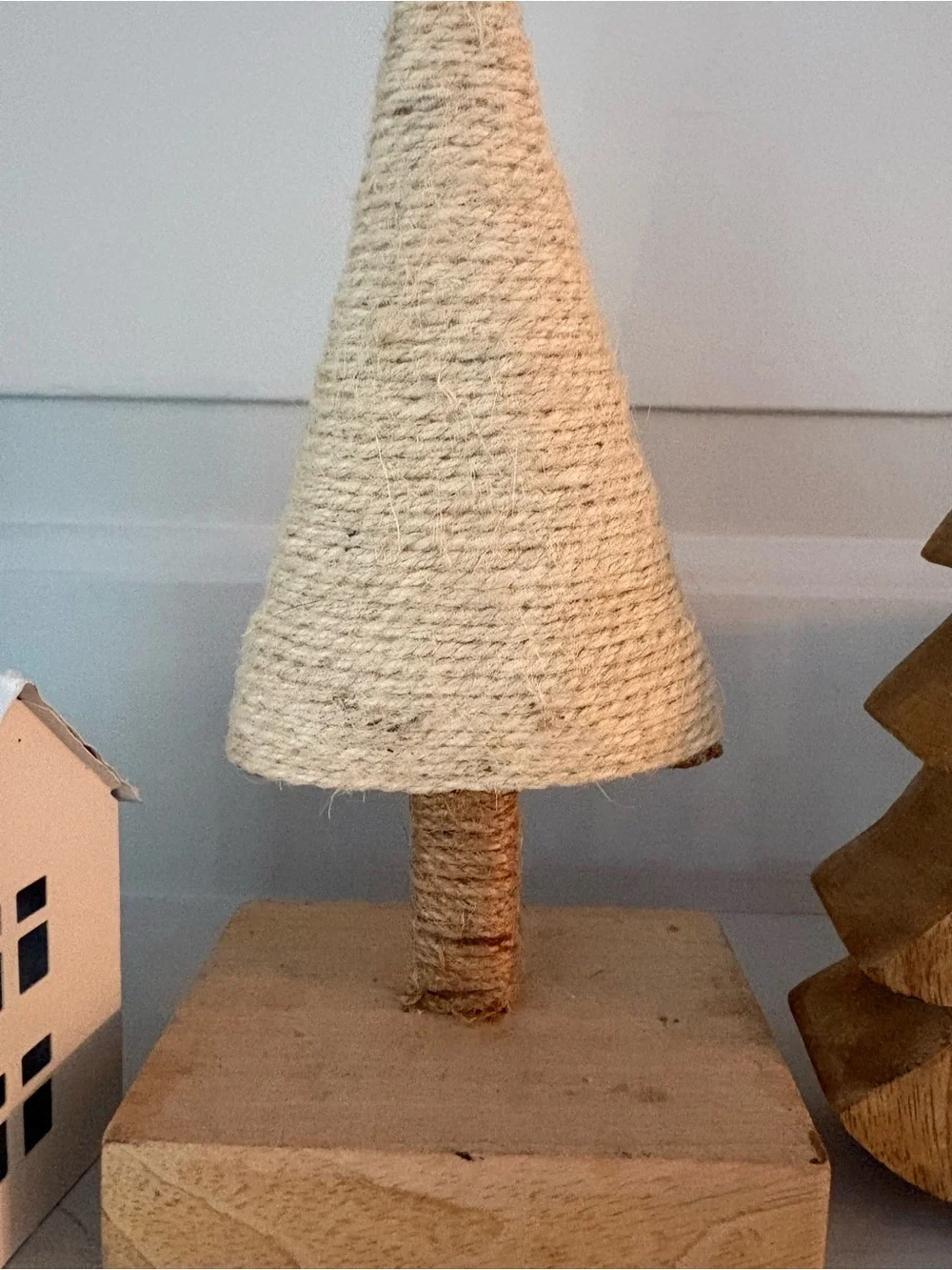 Neutral Rope Wrapped Decorative Holiday Tree - Home Holiday